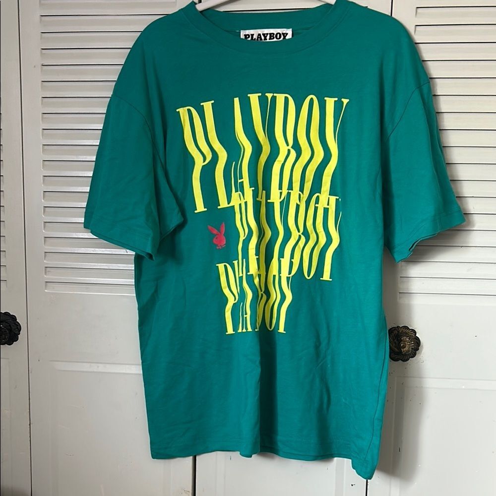 Playboy Teal Graphic T-Shirt size M - Picture 2 of 4